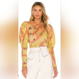 ULLA JOHNSON Ora Blouse In Citrine   Sz 8